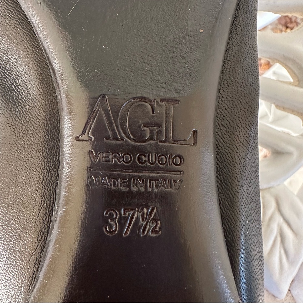 AGL Black Patent Flats with Buckle - Picture 5 of 6